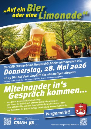 Auf ein Bier oder eine Limo? - gerne mit uns am 28.05.!