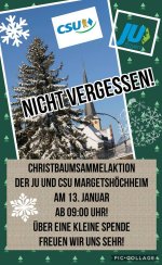 Christbaumsammelaktion am Samstag, 13.01.2018 ab 9 Uhr im gesamten Ortsgebiet