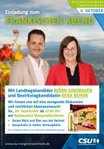 Fr&auml;nkischer Abend am 09.09.2023 mit unserem Landtagskandidaten Bj&ouml;rn Jungbauer