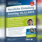 Herzliche Einladung - Unser Team zur Kommunalwahl stellt sich vor - 16.11.2025 - 14.30 Uhr in der Margarethenhalle