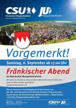 Herzliche Einladung zum fr&auml;nkischen Abend am 06.09.2025