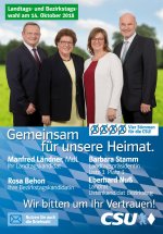 Landtags- und Bezirkstagswahl 2018 - unsere Kandidatinnen und Kandidaten