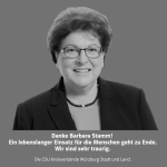 Trauer um Barbara Stamm