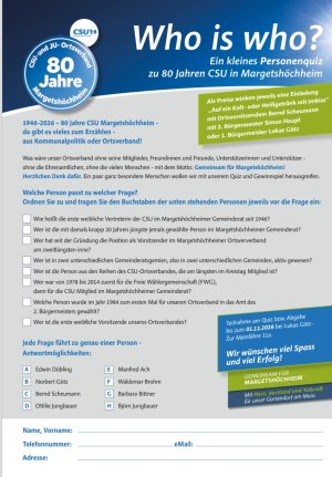 Unser kleines Jubil&auml;umsquiz - Mitmachen lohnt sich garantiert!