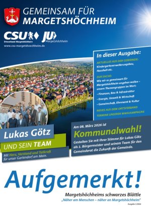 Unser Programmplan - Gemeinsam f&uuml;r Margetsh&ouml;chheim - in unserer neusten Ausgabe von Aufgemerkt!