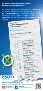 Unsere Kandidatinnen und Kandidaten f&uuml;r die Gemeinderatswahl am 15.03.2020