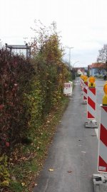 Vorbereitungen f&uuml;r den Fu&szlig;weg zum Tegut-Markt